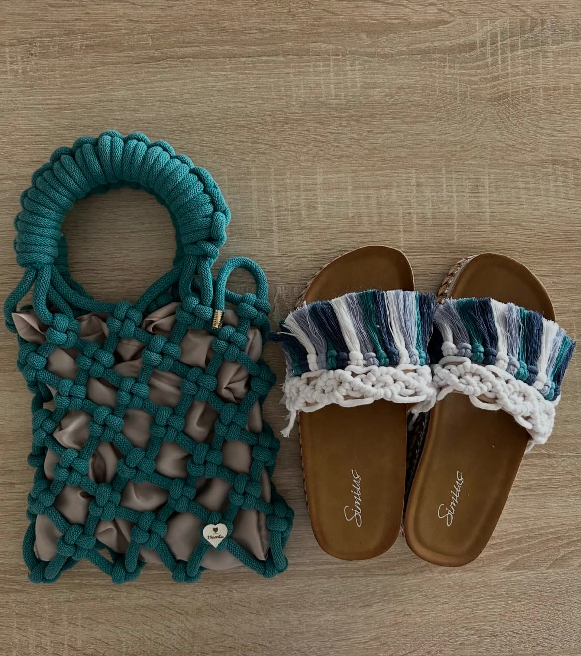 Ciabattina in Macramè mod. Mimosa - MacraLu di Ludovica Mazzanti