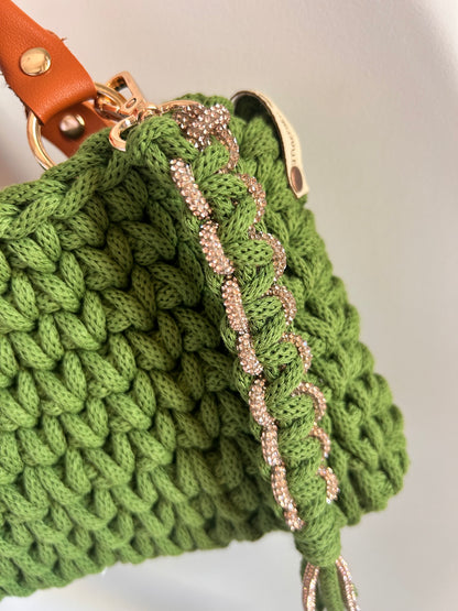 Portachiavi Infinity • Macramè con cordino strass - MacraLu di Ludovica Mazzanti