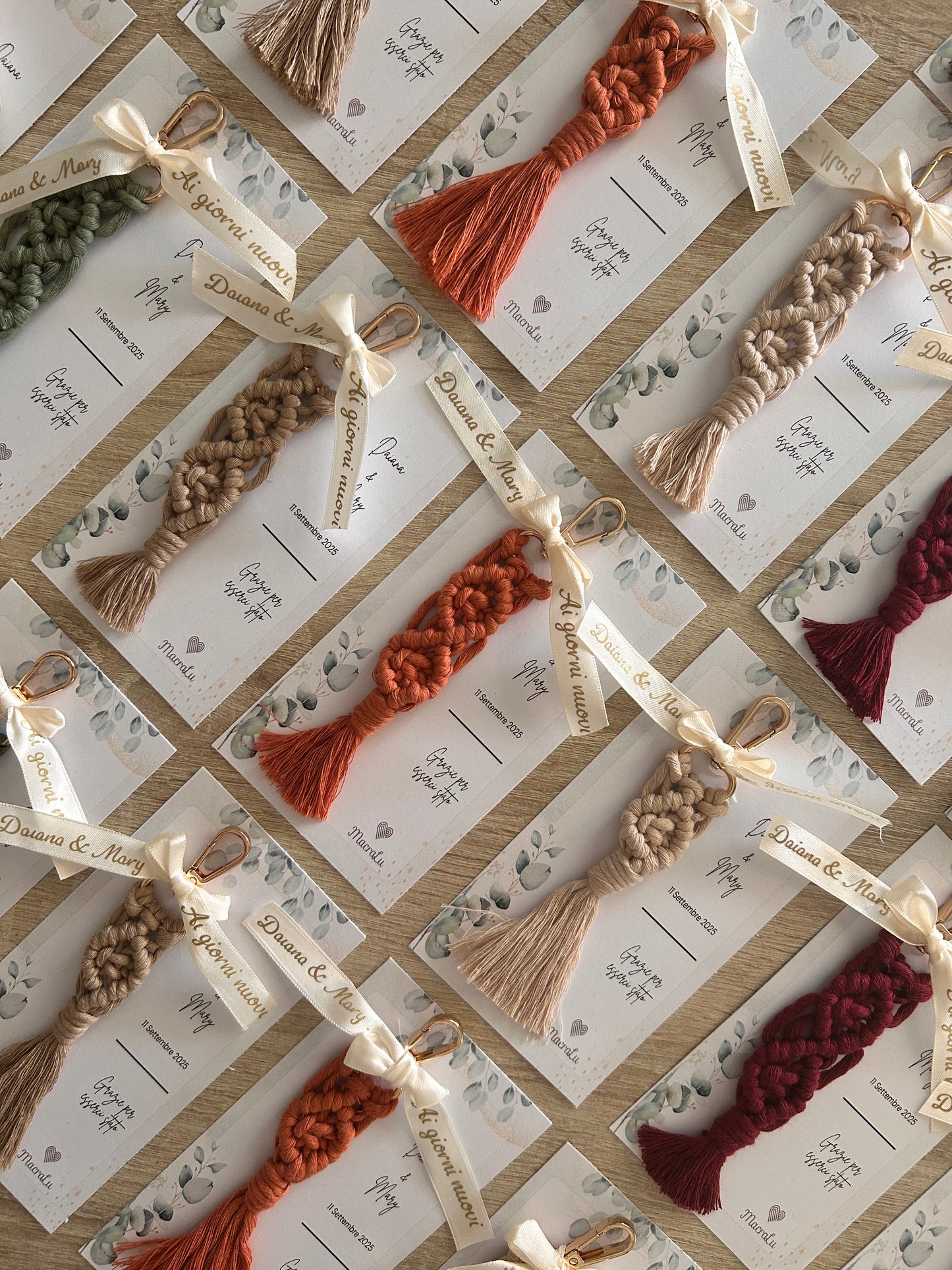 Bomboniere Macramè portachiavi Matrimonio - MacraLu di Ludovica Mazzanti