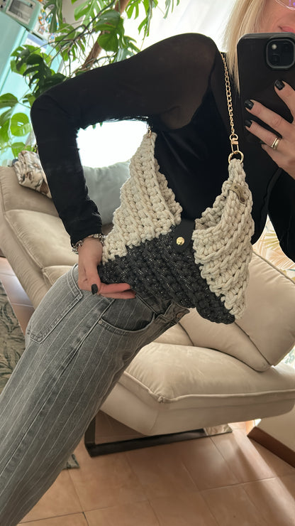 Borsa Atena Mini • Triangle Bag • Uncinetto - MacraLu di Ludovica Mazzanti