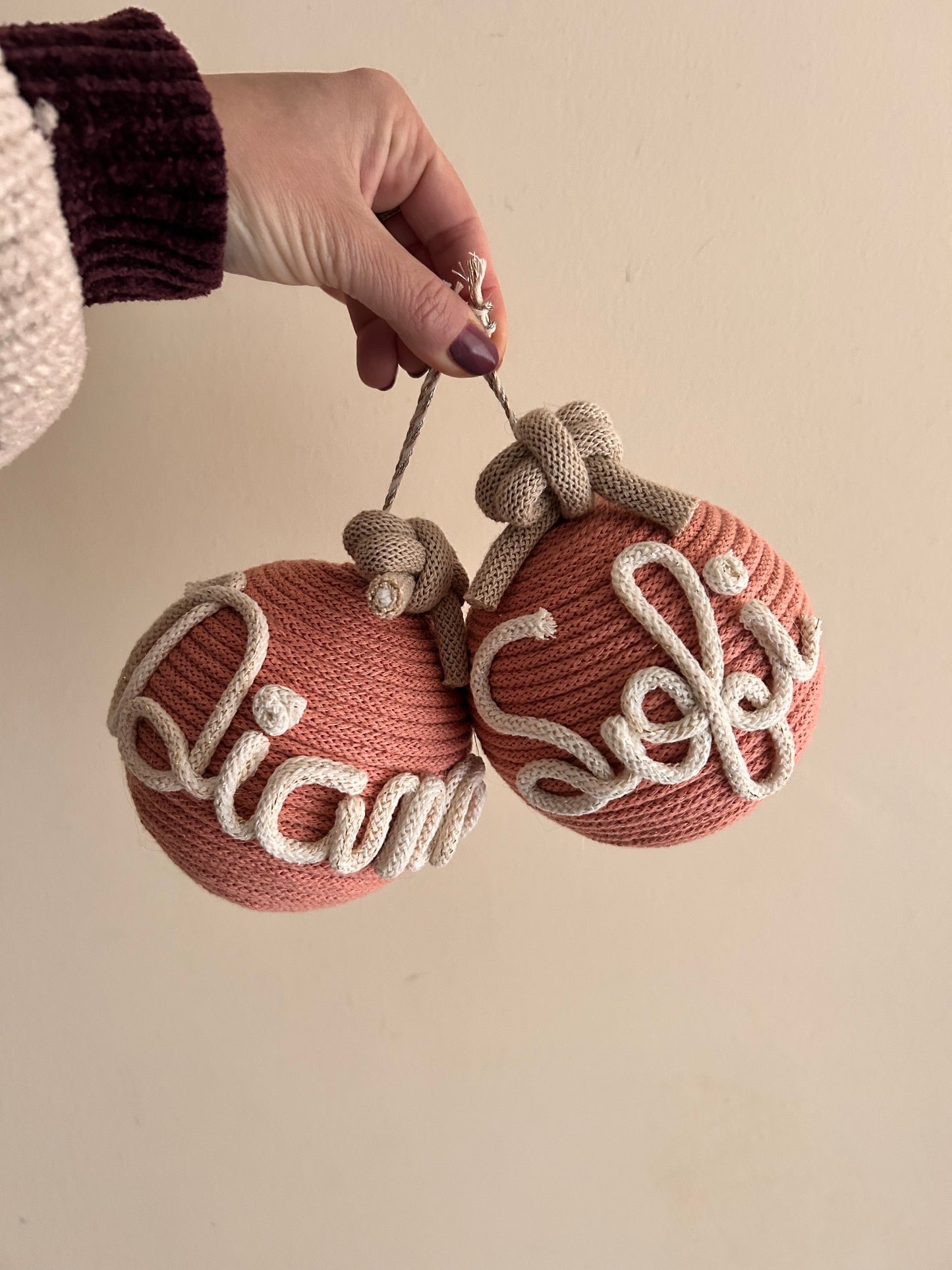 Palline di Natale in Tricotin con nome