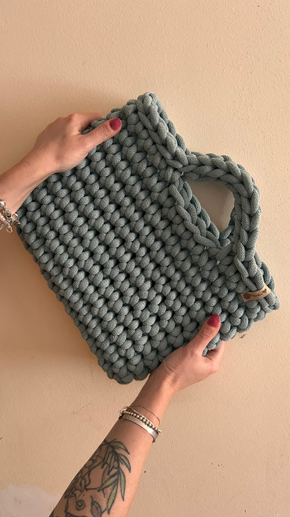 Borsa Camelia BIG all'Uncinetto | Colore Duck egg Blu • Pronta consegna
