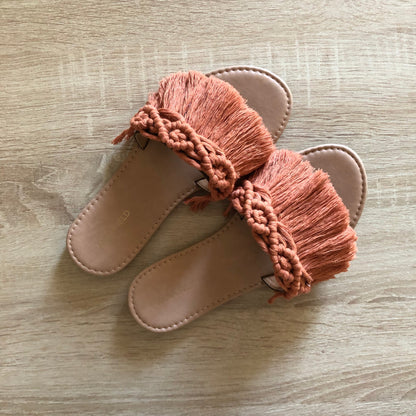 Ciabattina in Macramè mod. Orchidea - MacraLu di Ludovica Mazzanti