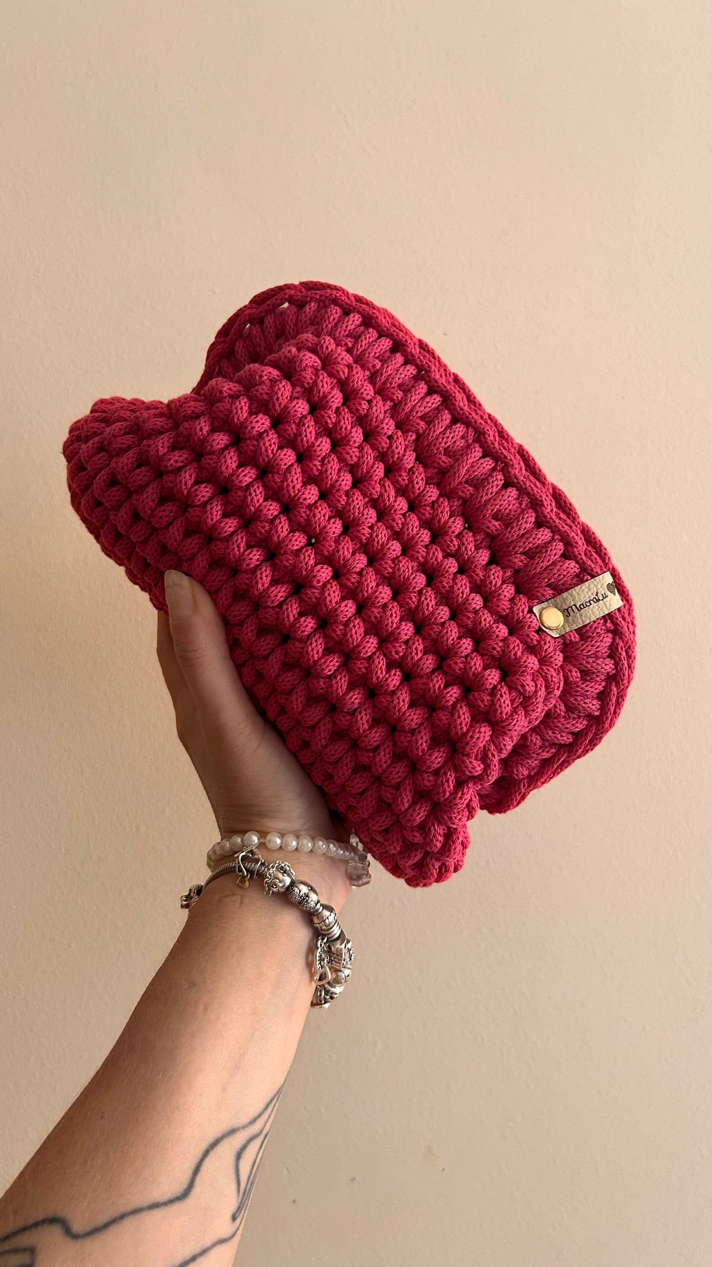 Olga Clutch Bag Uncinetto - Pochette Handmade Dopamine Pink