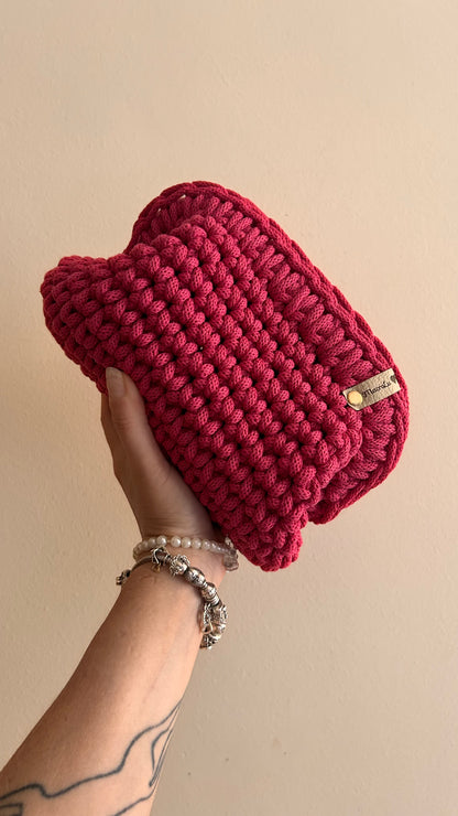 Olga Clutch Bag Uncinetto - Pochette Handmade Dopamine Pink