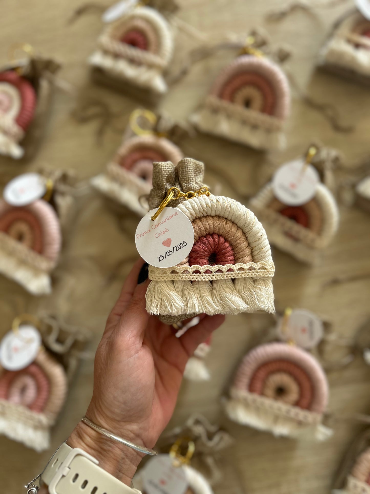 Arcobaleno bomboniera in Macramè - MacraLu di Ludovica Mazzanti