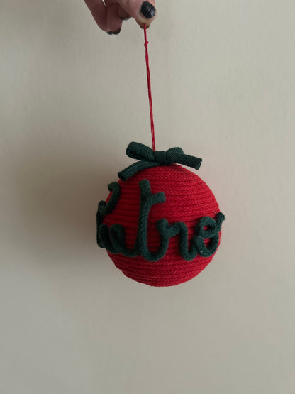 Palline di Natale in Tricotin con nome - MacraLu di Ludovica Mazzanti