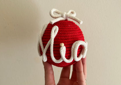 Palline di Natale in Tricotin con nome - MacraLu di Ludovica Mazzanti