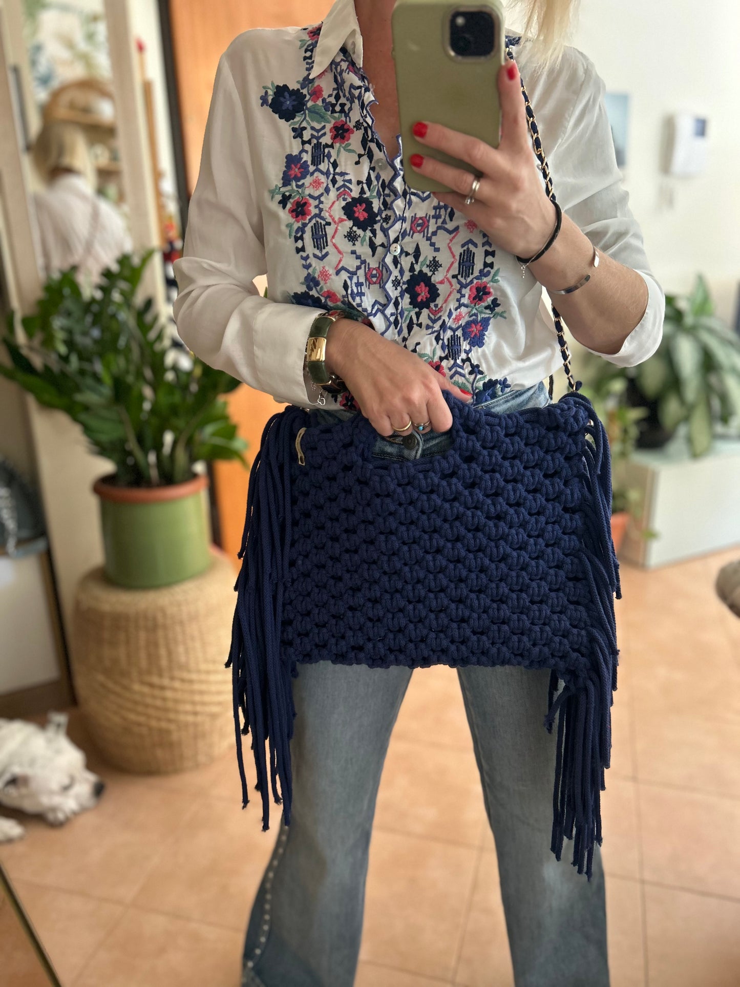 Oceania Bag • Borsa in Macramè con frange - MacraLu di Ludovica Mazzanti