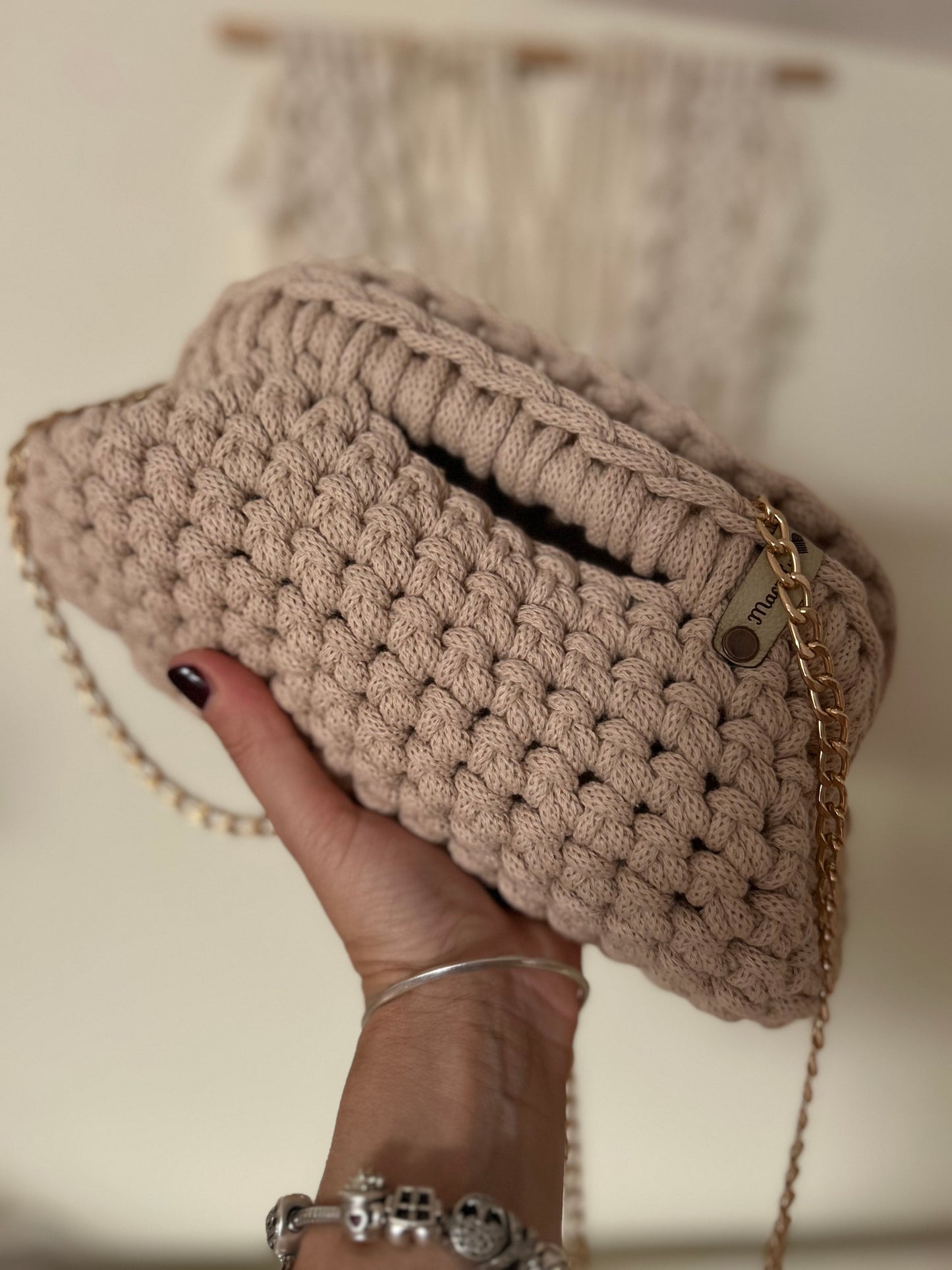 Olga Clutch Bag uncinetto con manico - MacraLu di Ludovica Mazzanti