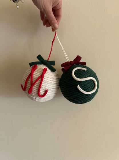Palline di Natale in Tricotin con nome - MacraLu di Ludovica Mazzanti