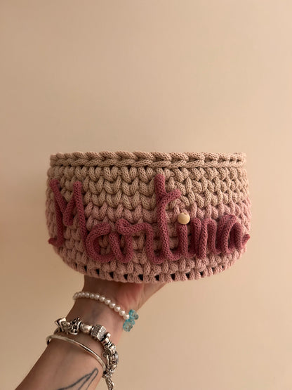 Cestino porta oggetti uncinetto - MacraLu di Ludovica Mazzanti