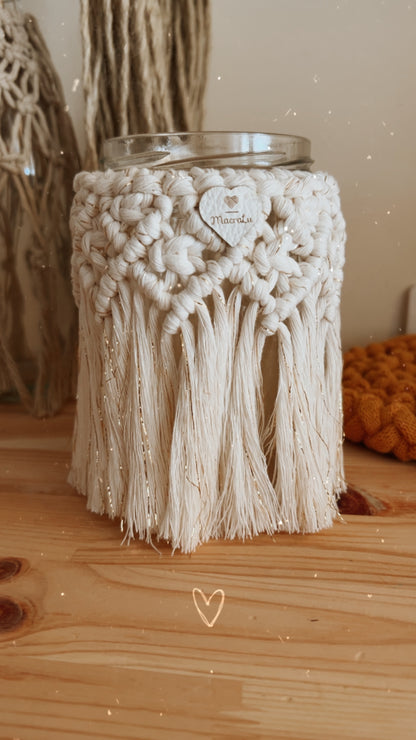 Porta candela in Macramè - MacraLu di Ludovica Mazzanti