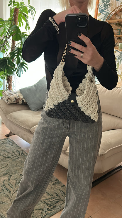 Borsa Atena Mini • Triangle Bag • Uncinetto - MacraLu di Ludovica Mazzanti