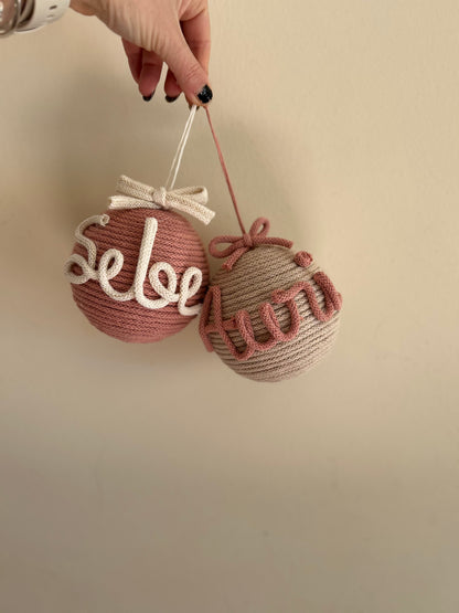 Palline di Natale in Tricotin con nome - MacraLu di Ludovica Mazzanti