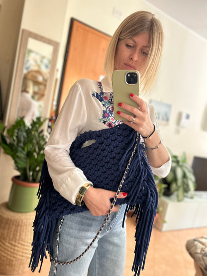 Oceania Bag • Borsa in Macramè con frange - MacraLu di Ludovica Mazzanti