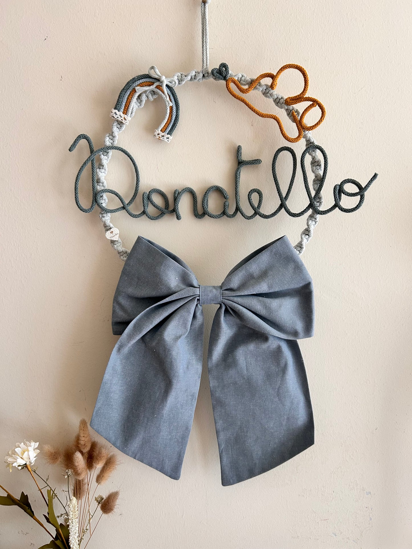 Ghirlanda nascita “Fiocco” - MacraLu di Ludovica Mazzanti