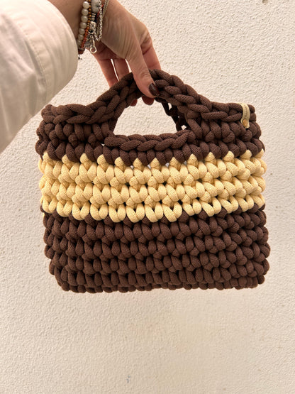 Borsa Camelia BIG all'Uncinetto | Chocolate e Burro