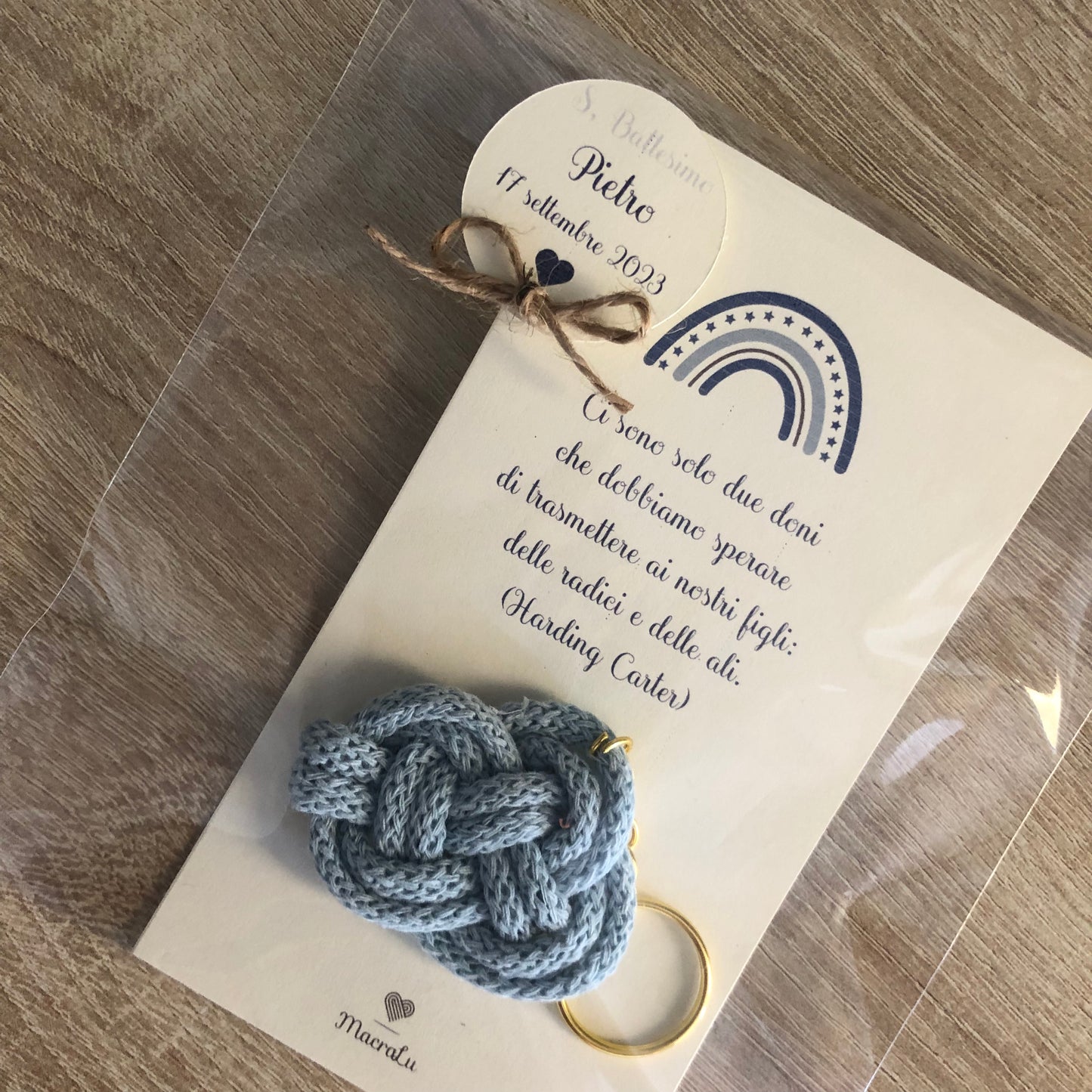 Segnaposto bomboniera gadget nascita nuvola Macramè - MacraLu di Ludovica Mazzanti