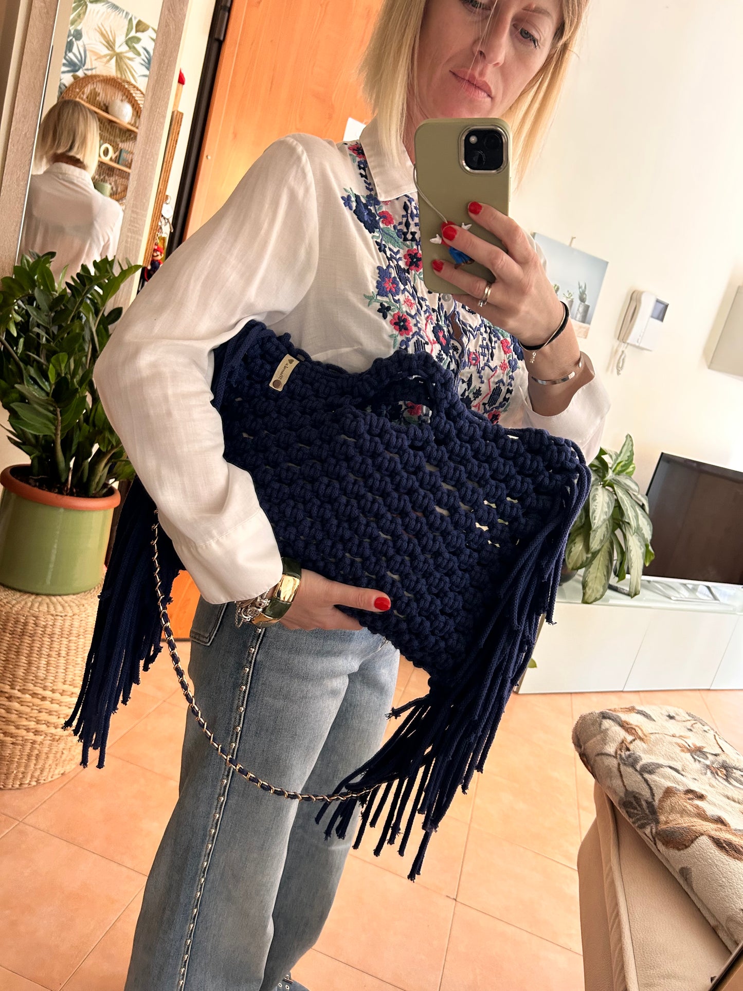 Oceania Bag • Borsa in Macramè con frange - MacraLu di Ludovica Mazzanti