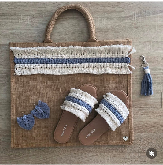 Ciabattina in Macramè mod. Camelia - MacraLu di Ludovica Mazzanti