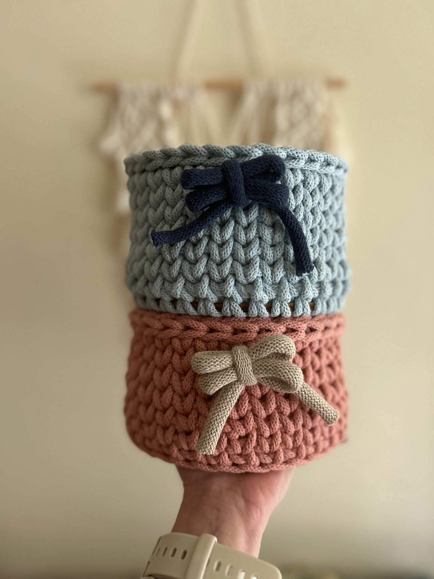 Cestino porta oggetti uncinetto - MacraLu di Ludovica Mazzanti