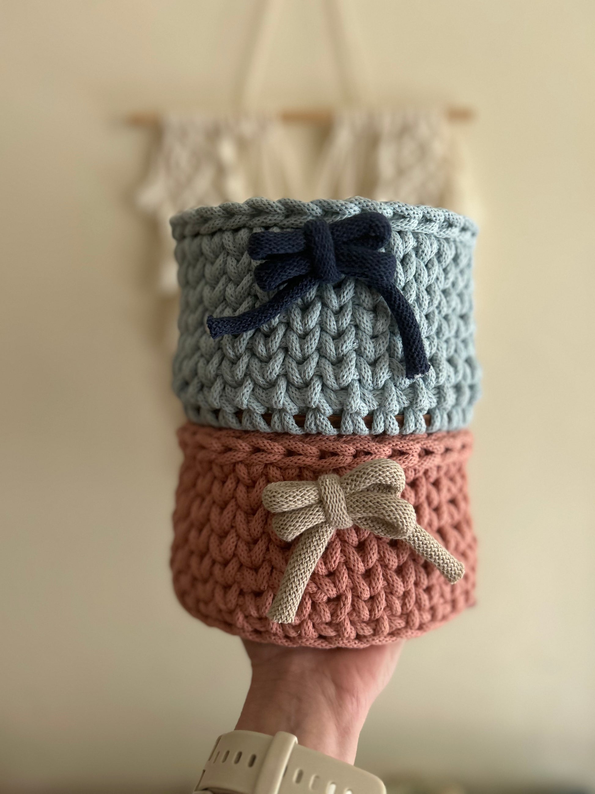 Cestino porta oggetti uncinetto - MacraLu di Ludovica Mazzanti