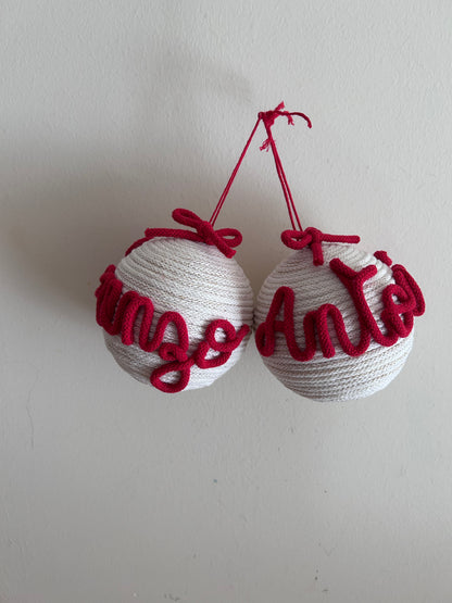 Palline di Natale in Tricotin con nome - MacraLu di Ludovica Mazzanti