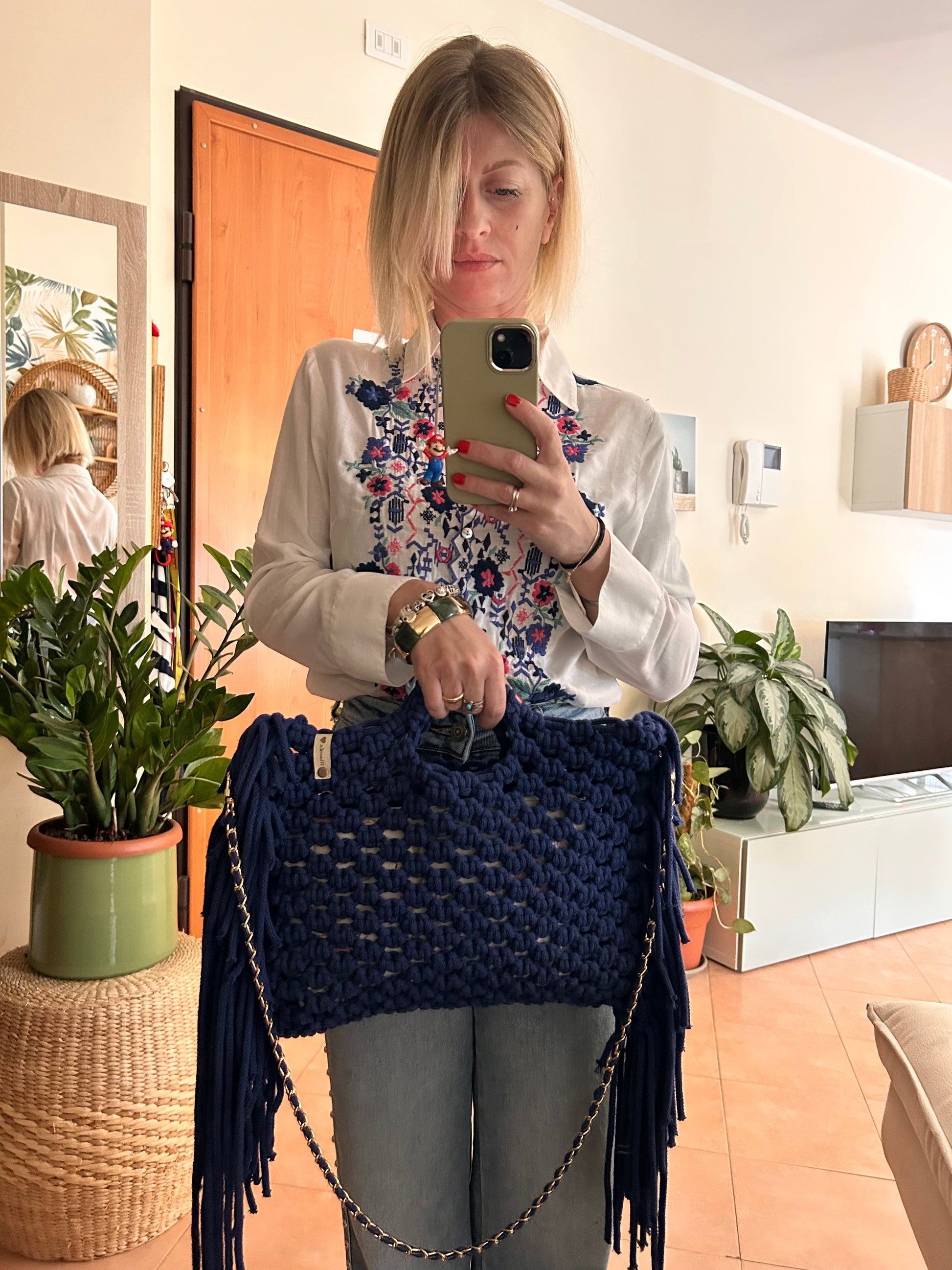 Oceania Bag • Borsa in Macramè con frange - MacraLu di Ludovica Mazzanti