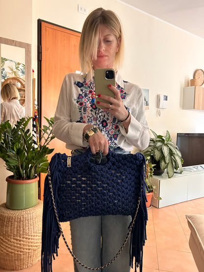 Oceania Bag • Borsa in Macramè con frange - MacraLu di Ludovica Mazzanti