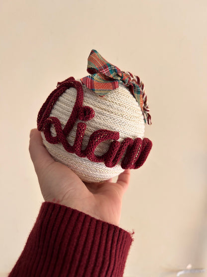 Palline di Natale in Tricotin con nome