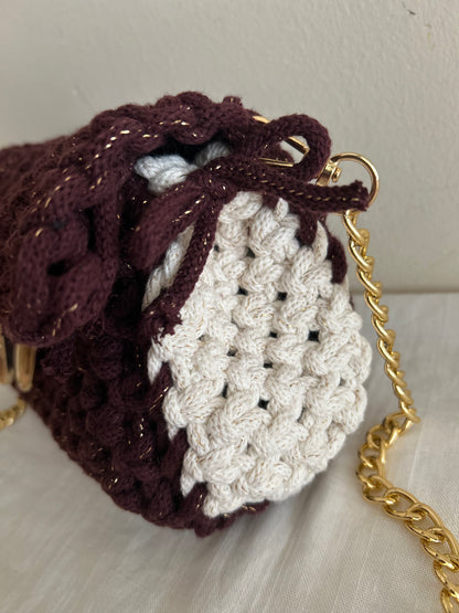 Borsa Ninfea in macramè - MacraLu di Ludovica Mazzanti