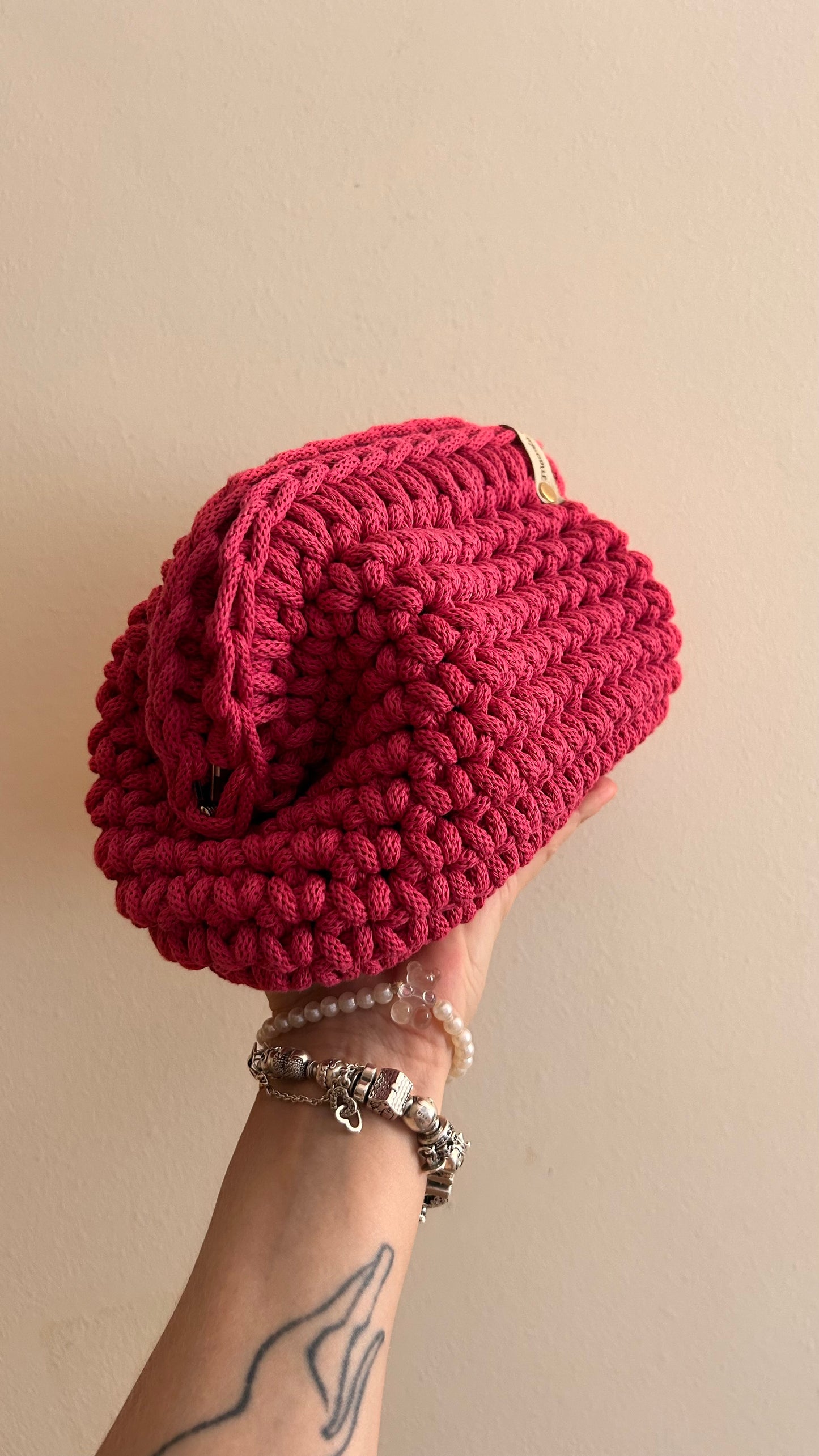 Olga Clutch Bag Uncinetto - Pochette Handmade Dopamine Pink