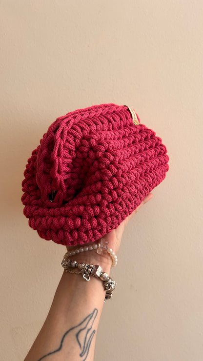 Olga Clutch Bag Uncinetto - Pochette Handmade Dopamine Pink