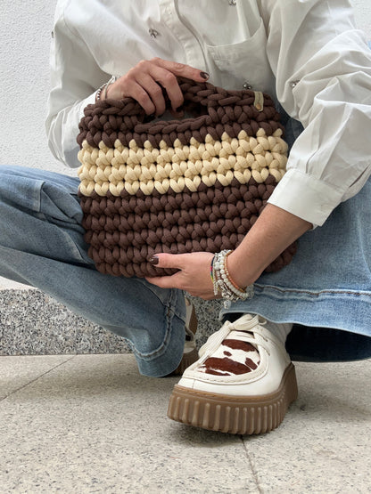 Borsa Camelia BIG all'Uncinetto | Chocolate e Burro