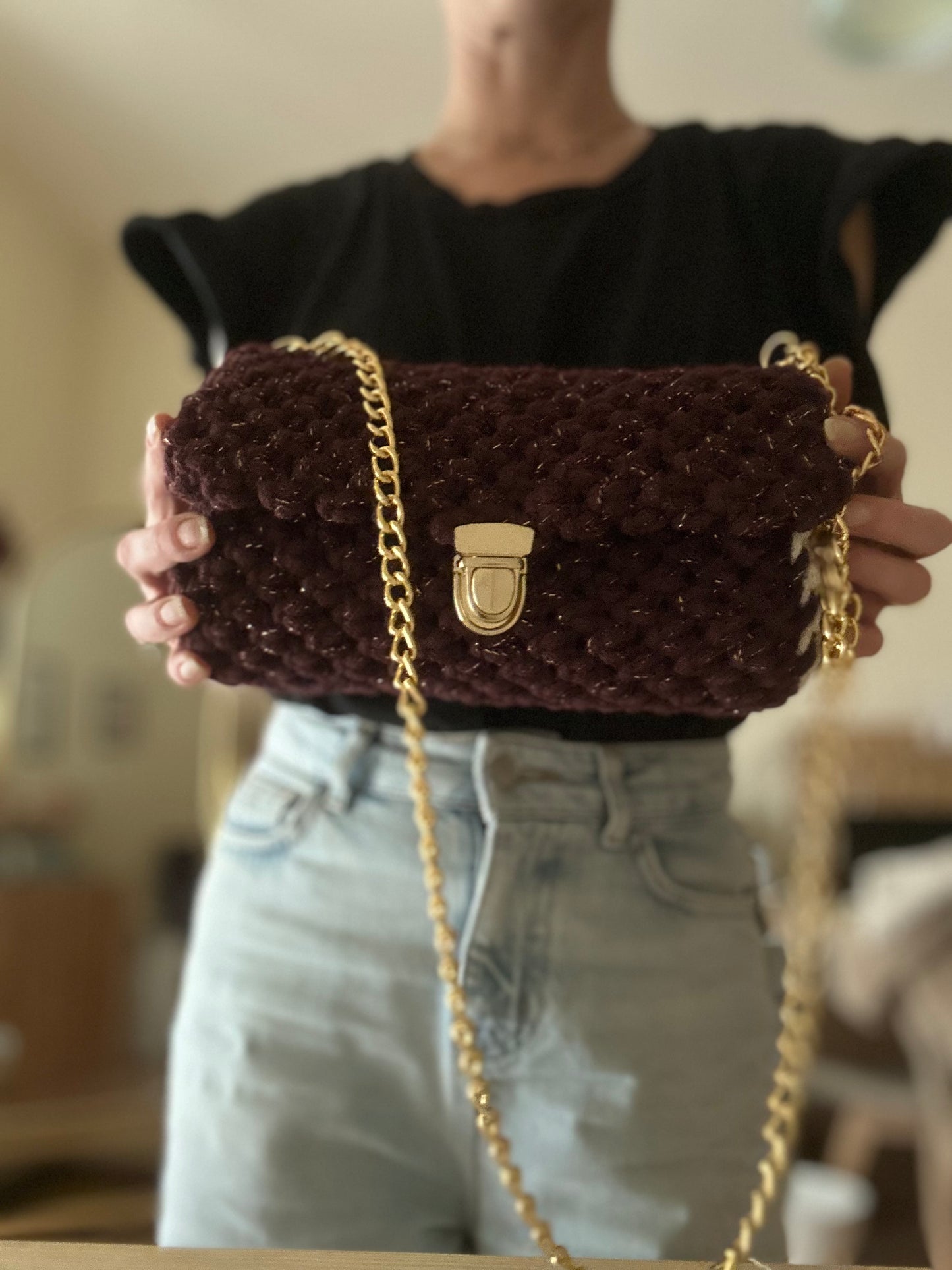 Borsa Ninfea in macramè - MacraLu di Ludovica Mazzanti