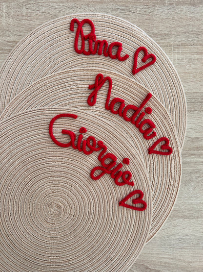 Tovaglietta con nome