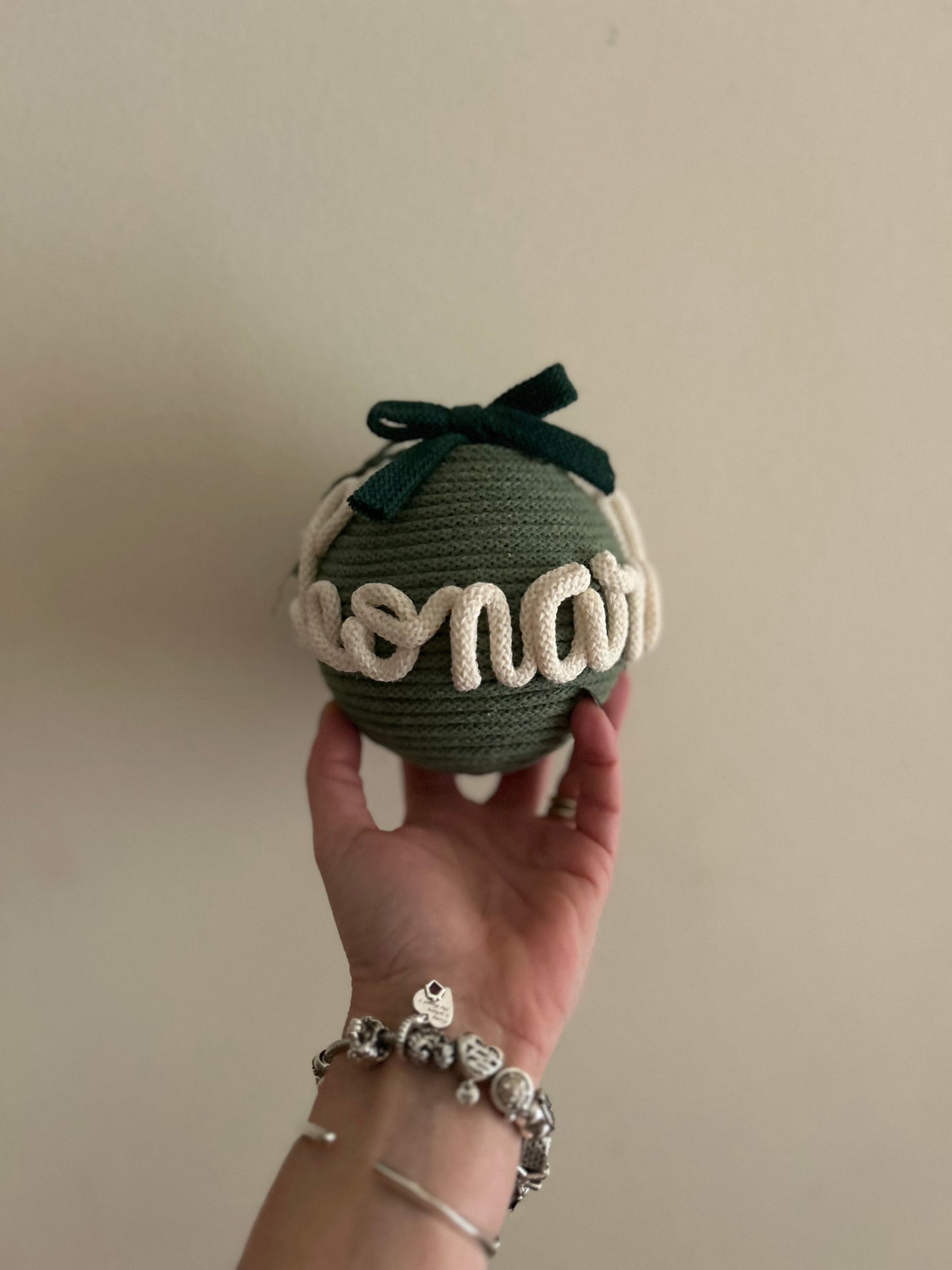 Palline di Natale in Tricotin con nome - MacraLu di Ludovica Mazzanti