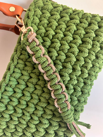 Portachiavi Infinity • Macramè con cordino strass - MacraLu di Ludovica Mazzanti