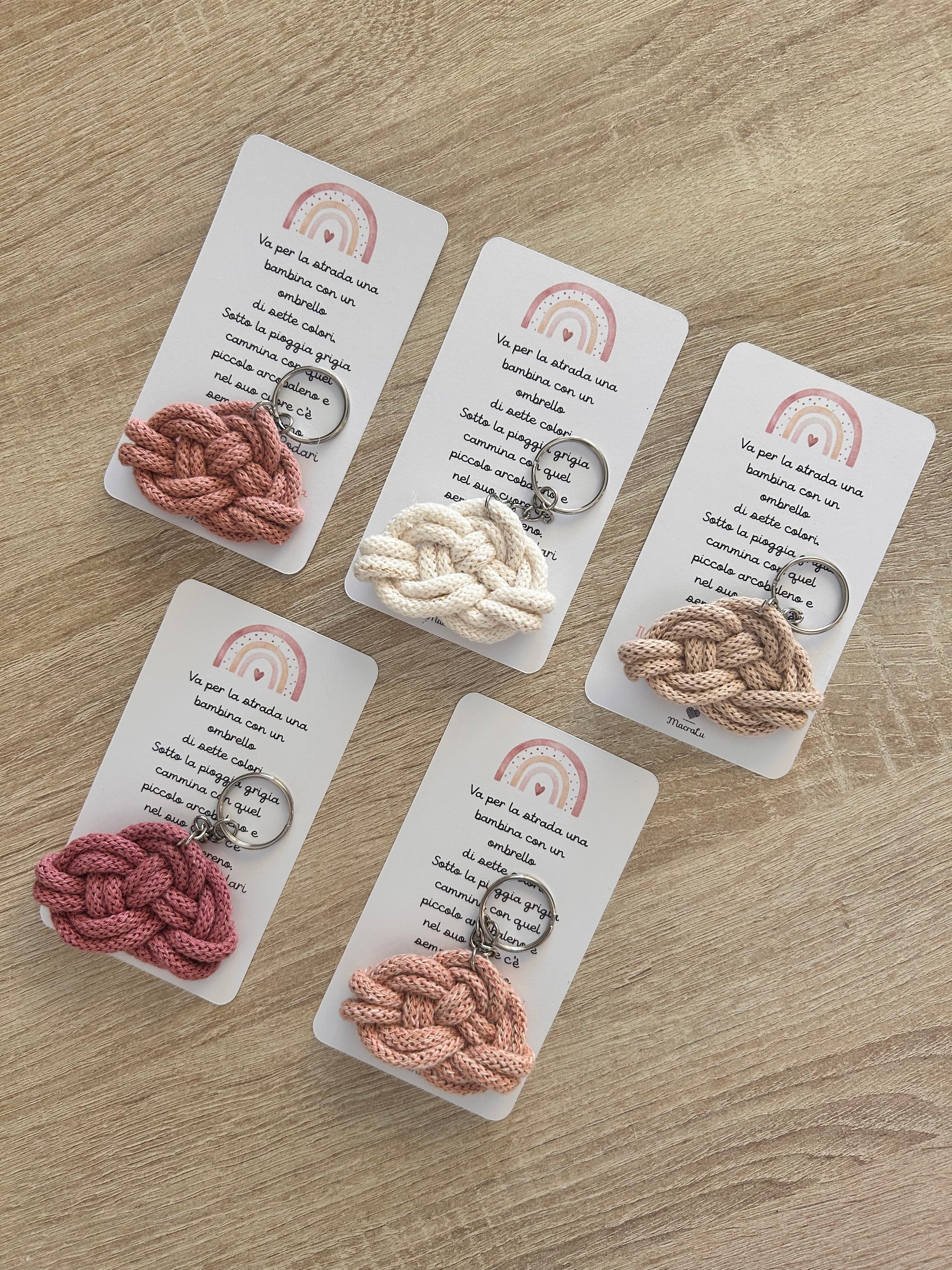 Segnaposto bomboniera gadget nascita nuvola Macramè - MacraLu di Ludovica Mazzanti