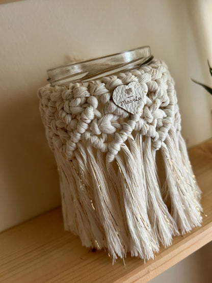 Porta candela in Macramè - MacraLu di Ludovica Mazzanti
