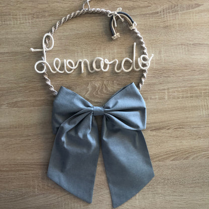 Ghirlanda nascita “Fiocco” - MacraLu di Ludovica Mazzanti