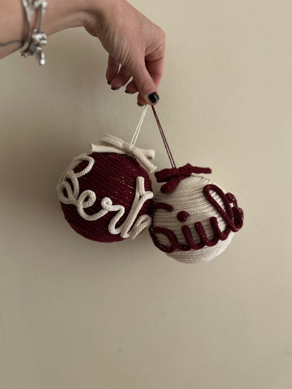 Palline di Natale in Tricotin con nome - MacraLu di Ludovica Mazzanti