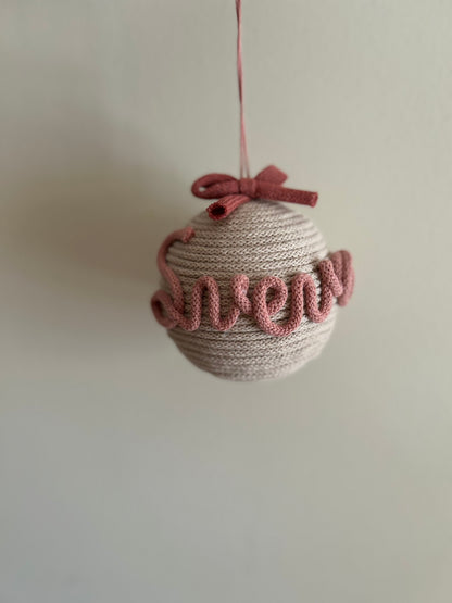 Palline di Natale in Tricotin con nome - MacraLu di Ludovica Mazzanti