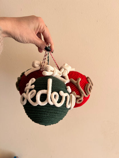 Palline di Natale in Tricotin con nome