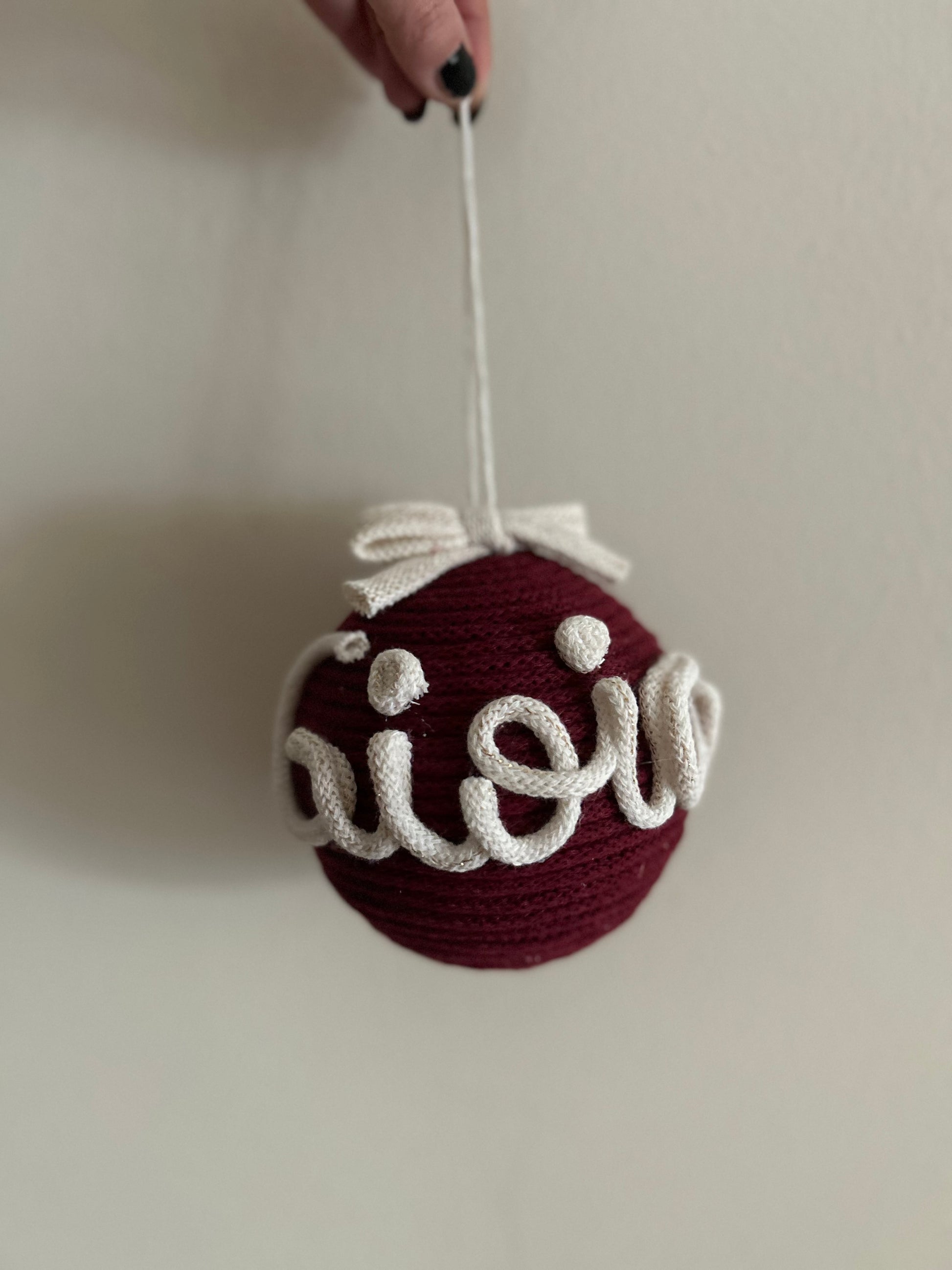 Palline di Natale in Tricotin con nome - MacraLu di Ludovica Mazzanti