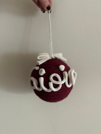 Palline di Natale in Tricotin con nome - MacraLu di Ludovica Mazzanti