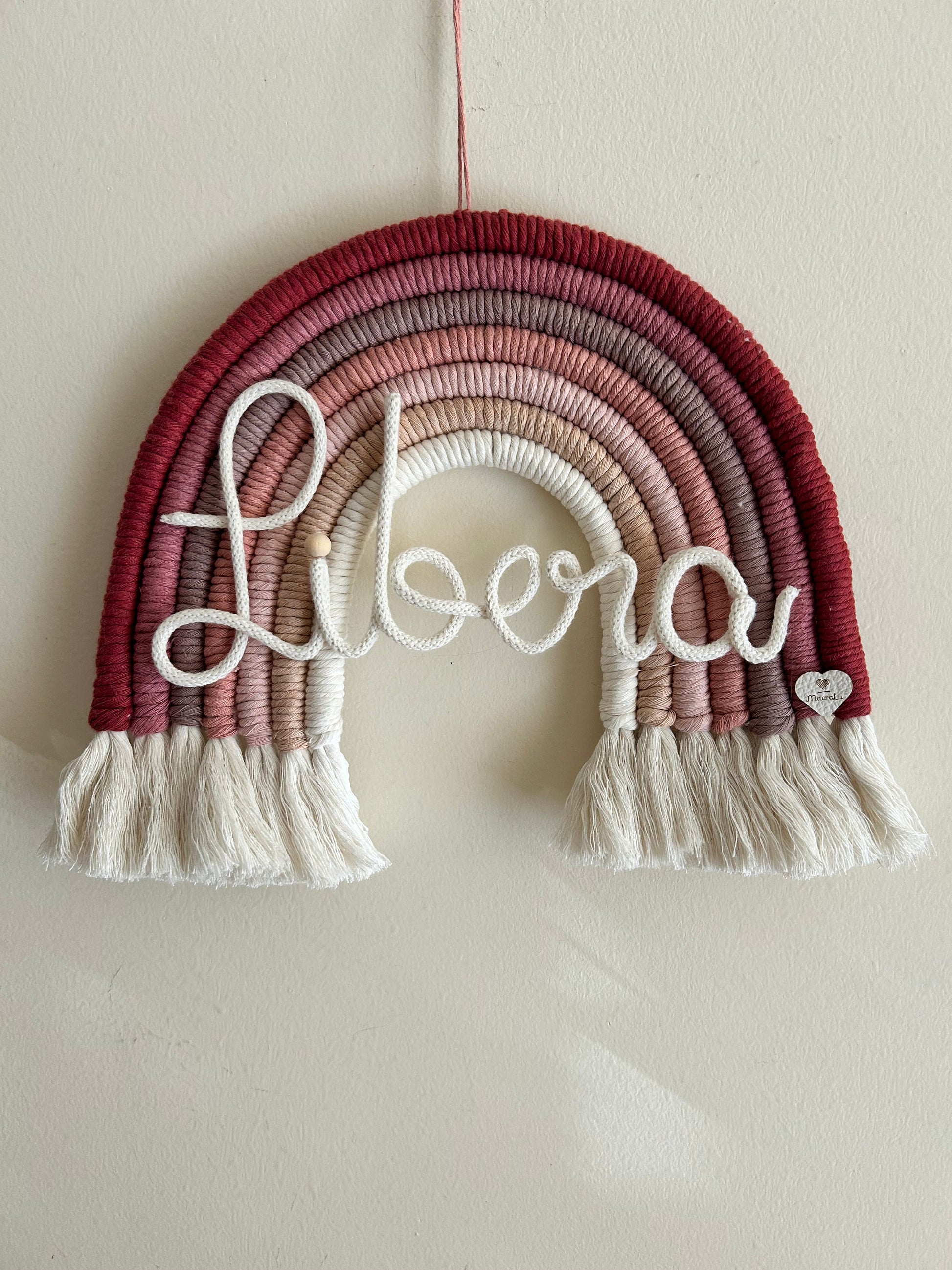Arcobaleno in Macrame con Nome in Tricotin - MacraLu di Ludovica Mazzanti