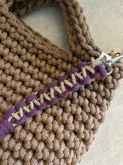 Portachiavi Infinity • Macramè con cordino strass - MacraLu di Ludovica Mazzanti