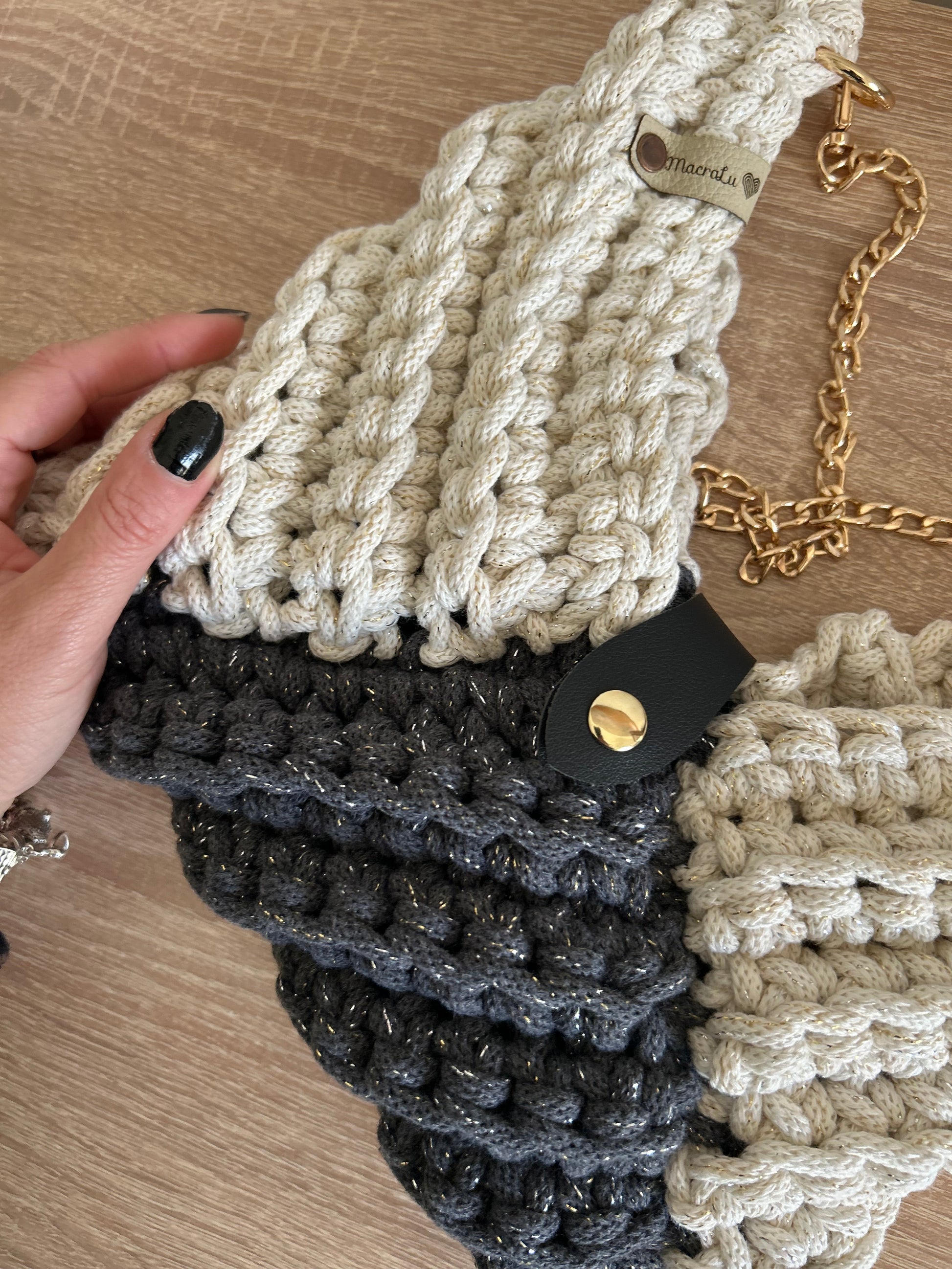 Borsa Atena Mini • Triangle Bag • Uncinetto - MacraLu di Ludovica Mazzanti